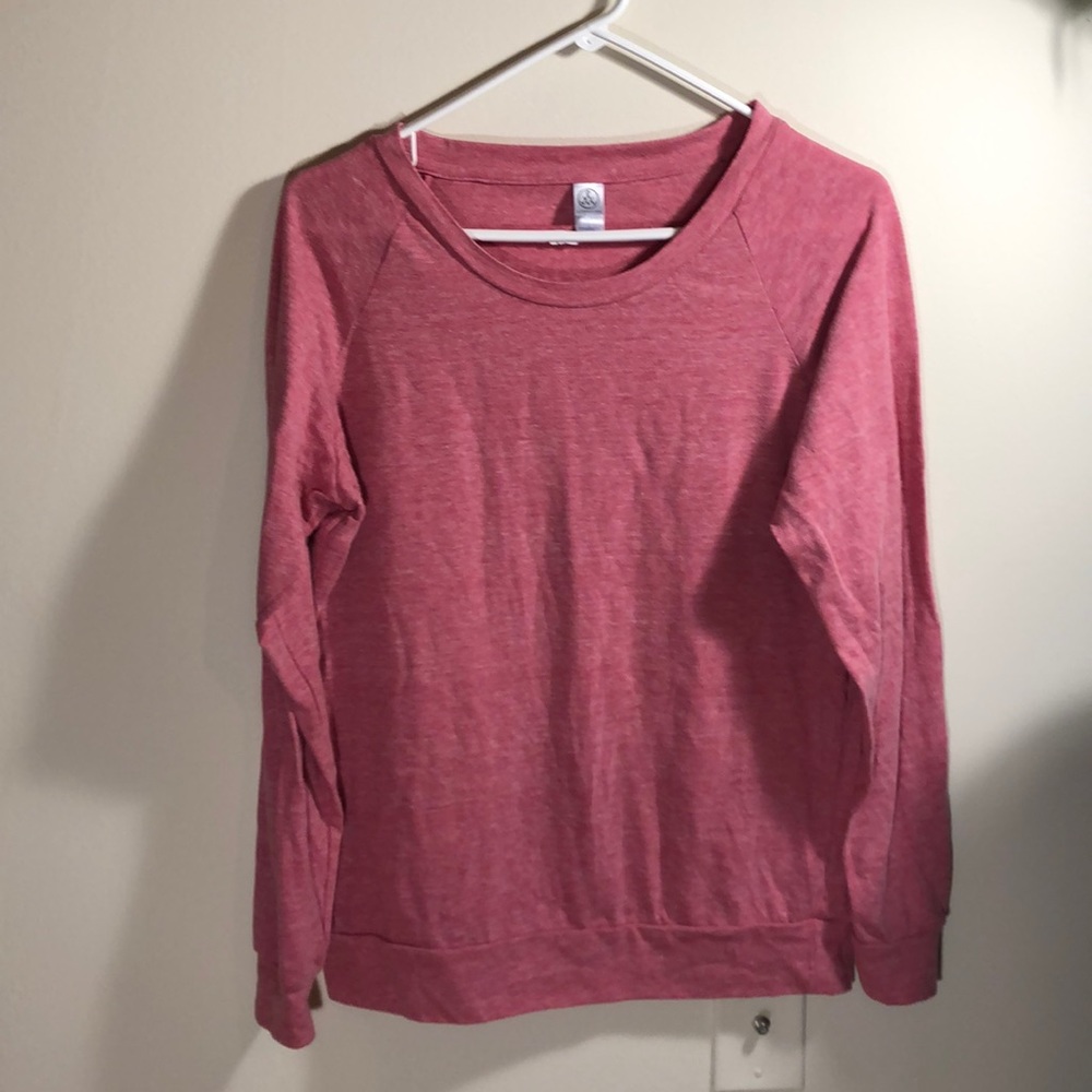 pink long sleeve gym yoga top